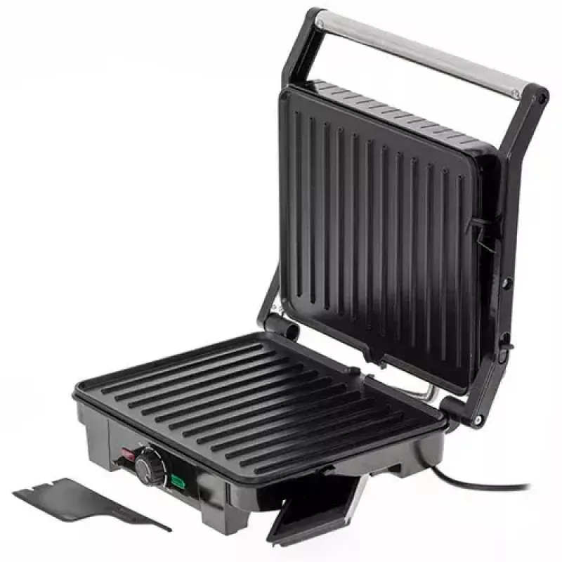 Kontaktgrils Adler AD 3051 — nerūsējošais tērauds, 2200–2800 W, grila virsma 1392 cm², regulējama temperatūra, nepiedegošas plāksnes