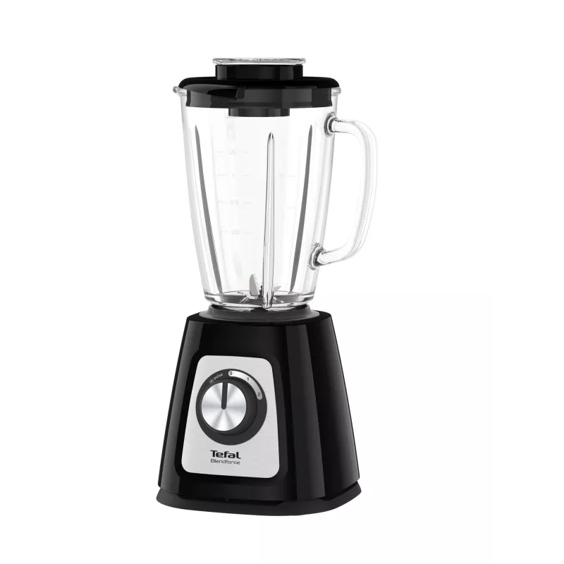 Galda blenderis Tefal BlendForce II BL4388 — 800 W, 1,25 L stikla trauks, ledus smalcināšana, melns/matēts tērauds