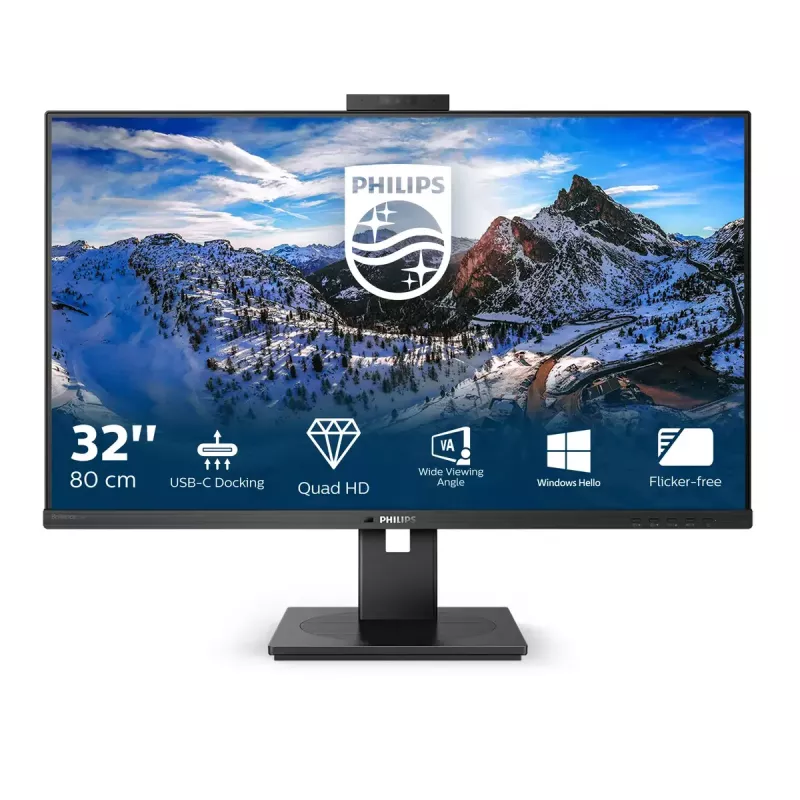 Philips P Line 326P1H/00 datora monitors 80 cm (31,5 collas) 2560 x 1440 pikseļi Quad HD LED Melns