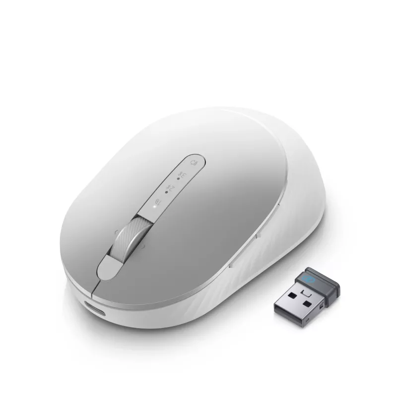 DELL Pro Premium Compact pele - MS7421W - Platinum Silver, piemērota abām rokām, optiskā, RF bezvadu + Bluetooth, 1600 DPI, platīna, sudraba (atvērts iepakojums)