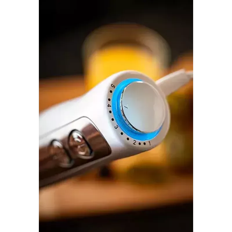Iegremdējamais blenderis Adler AD 4625w — rokas blenderis, 5 ātrumi, turbo, 1500 W, nerūsējošais tērauds, sudraba/baltā krāsā