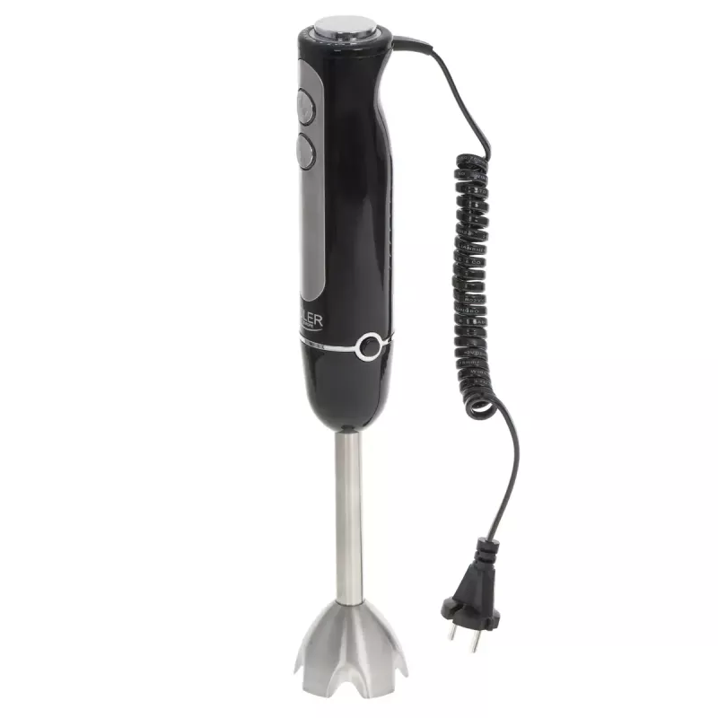 Iegremdējamais blenderis Adler AD 4625B — rokas blenderis, maks. 1500 W, nominālā 850 W, 5 ātrumi, mehāniskā vadība, turbo, nerūsējošā tērauda asmens, melns
