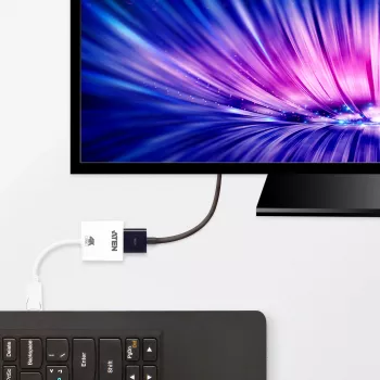 ATEN True 4K DisplayPort–HDMI aktīvais adapteris, 4096 x 2160 pikseļi, 60 Hz, balts, aktīvais video pārveidotājs, 0–50 °C, -20–60 °C