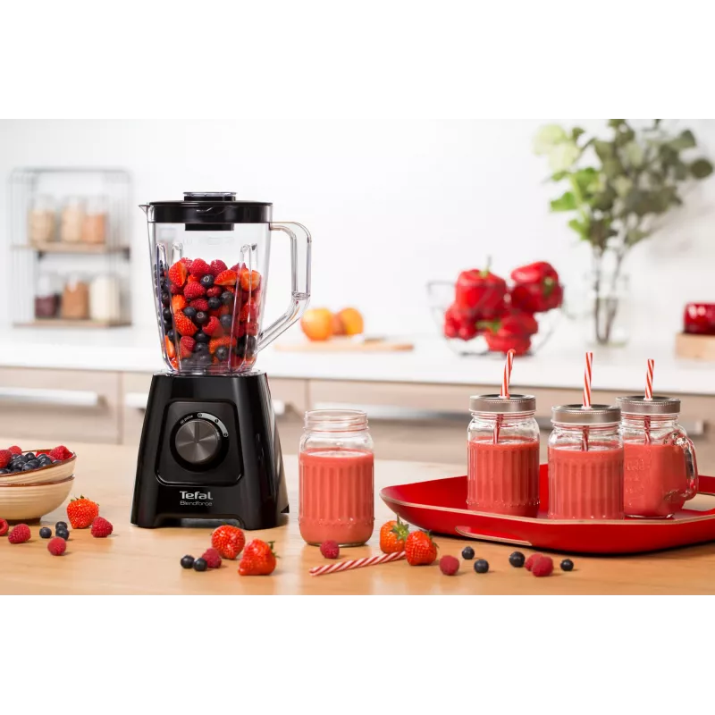 Galda blenderis Tefal BL4208 — 600 W, 1,25 L plastmasas trauks, 2 ātrumi, ledus drupināšana, melns