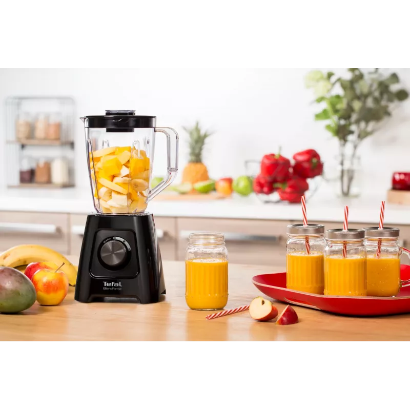 Galda blenderis Tefal BL4208 — 600 W, 1,25 L plastmasas trauks, 2 ātrumi, ledus drupināšana, melns
