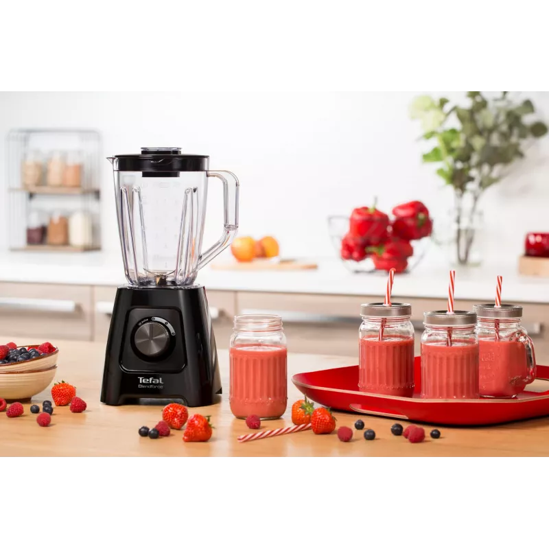 Galda blenderis Tefal BL4208 — 600 W, 1,25 L plastmasas trauks, 2 ātrumi, ledus drupināšana, melns