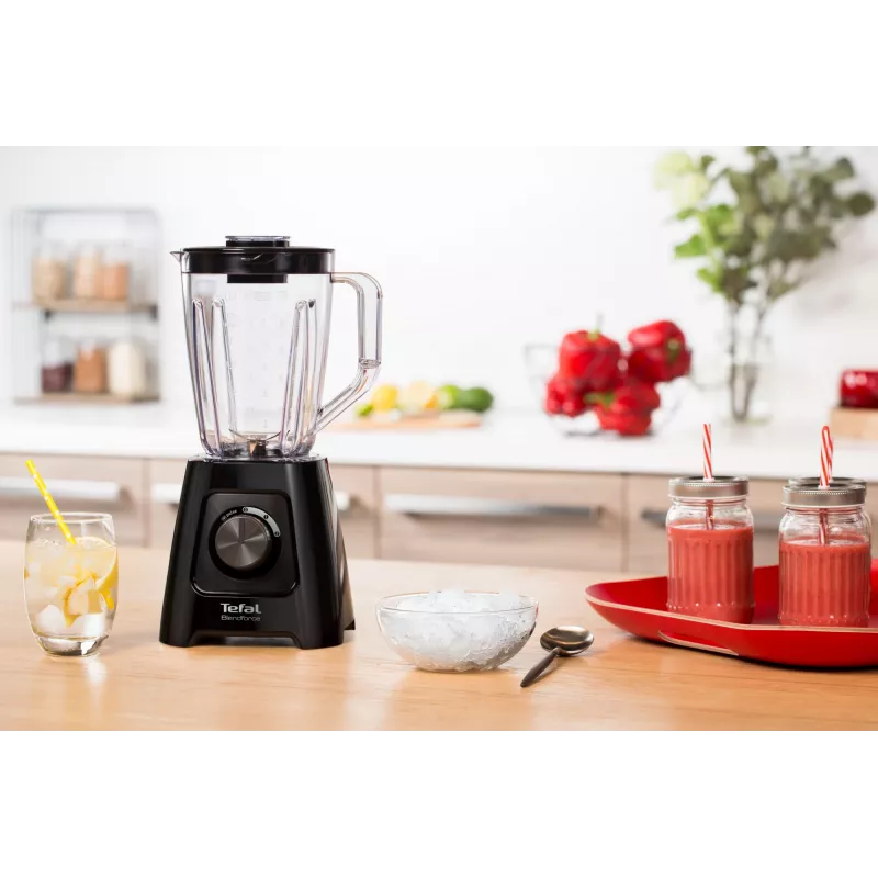Galda blenderis Tefal BL4208 — 600 W, 1,25 L plastmasas trauks, 2 ātrumi, ledus drupināšana, melns