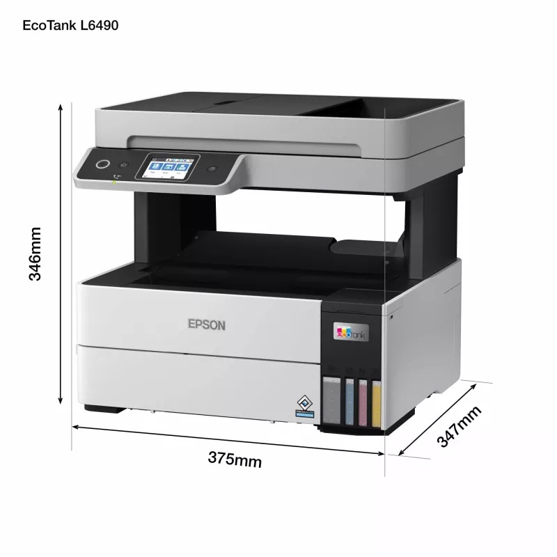 Daudzfunkciju printeris Epson EcoTank L6490 — tintu krāsu, 4800x1200 dpi, 37 ppm, A4 duplekss, Wi‑Fi, Ethernet