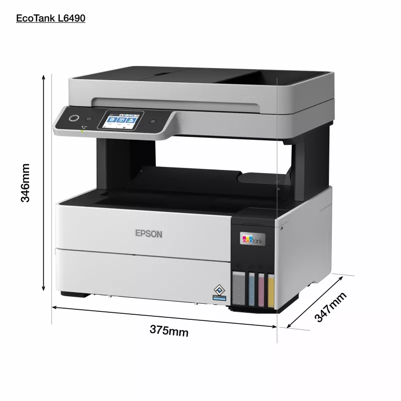 Daudzfunkciju printeris Epson EcoTank L6490 — tintu krāsu, 4800x1200 dpi, 37 ppm, A4 duplekss, Wi‑Fi, Ethernet