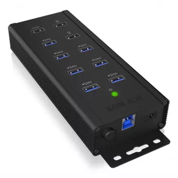 ICY BOX IB-HUB1703-QC3 USB 3.2 Gen 1 (3.1 Gen 1) Type-B 5000 Mbit/s Melns