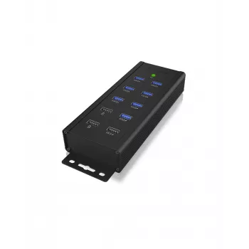 ICY BOX IB-HUB1703-QC3 USB 3.2 Gen 1 (3.1 Gen 1) Type-B 5000 Mbit/s Melns