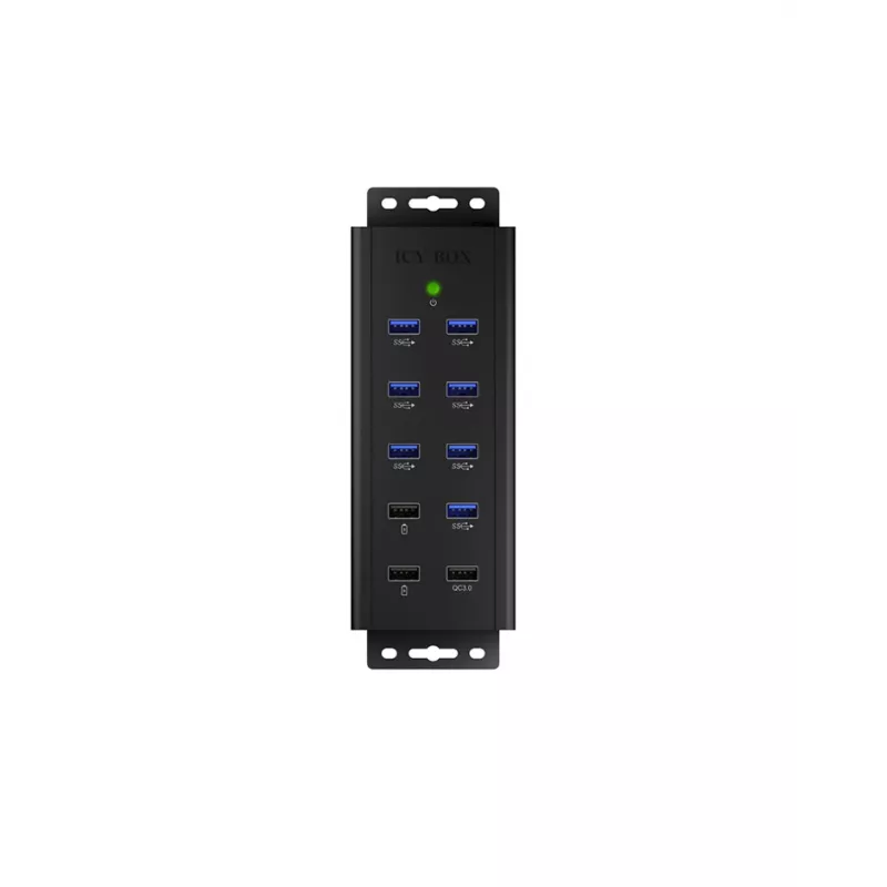 ICY BOX IB-HUB1703-QC3 USB 3.2 Gen 1 (3.1 Gen 1) Type-B 5000 Mbit/s Melns