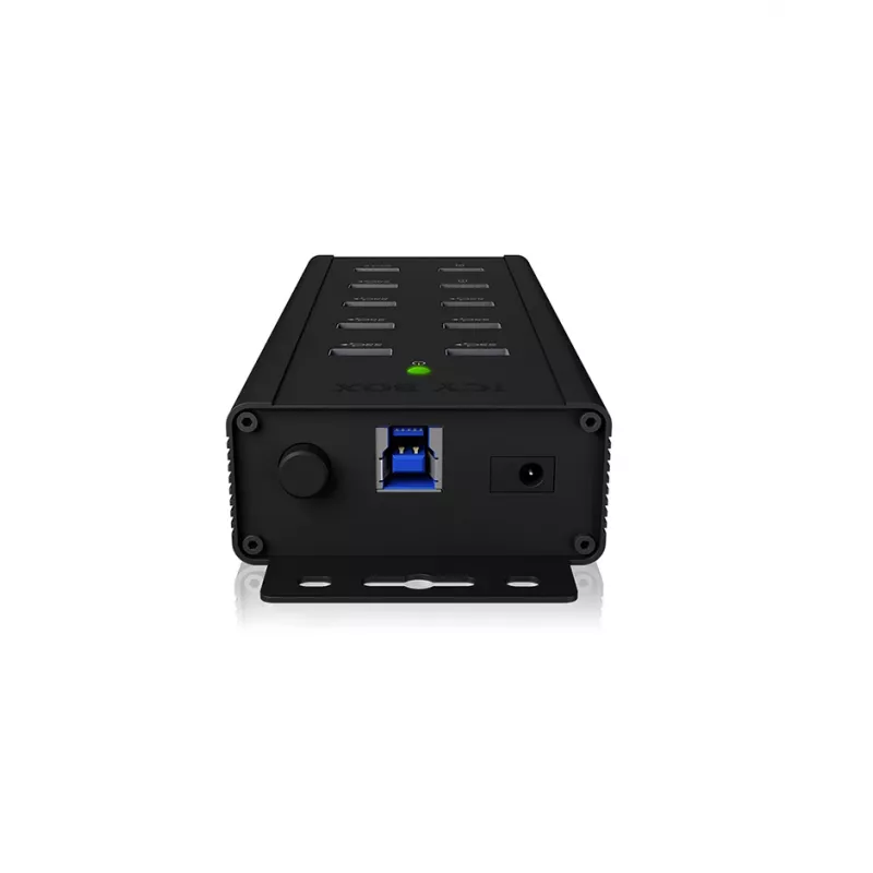 ICY BOX IB-HUB1703-QC3 USB 3.2 Gen 1 (3.1 Gen 1) Type-B 5000 Mbit/s Melns
