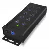 ICY BOX IB-HUB1703-QC3 USB 3.2 Gen 1 (3.1 Gen 1) Type-B 5000 Mbit/s Melns