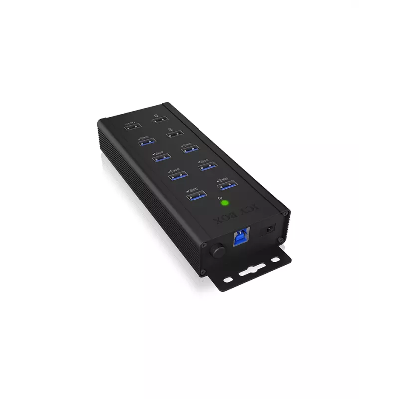 ICY BOX IB-HUB1703-QC3 USB 3.2 Gen 1 (3.1 Gen 1) Type-B 5000 Mbit/s Melns