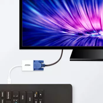 ATEN Mini DisplayPort uz VGA pārveidotājs, Mini DisplayPort, VGA (D-Sub), vīriešu, sieviešu, taisns, taisns