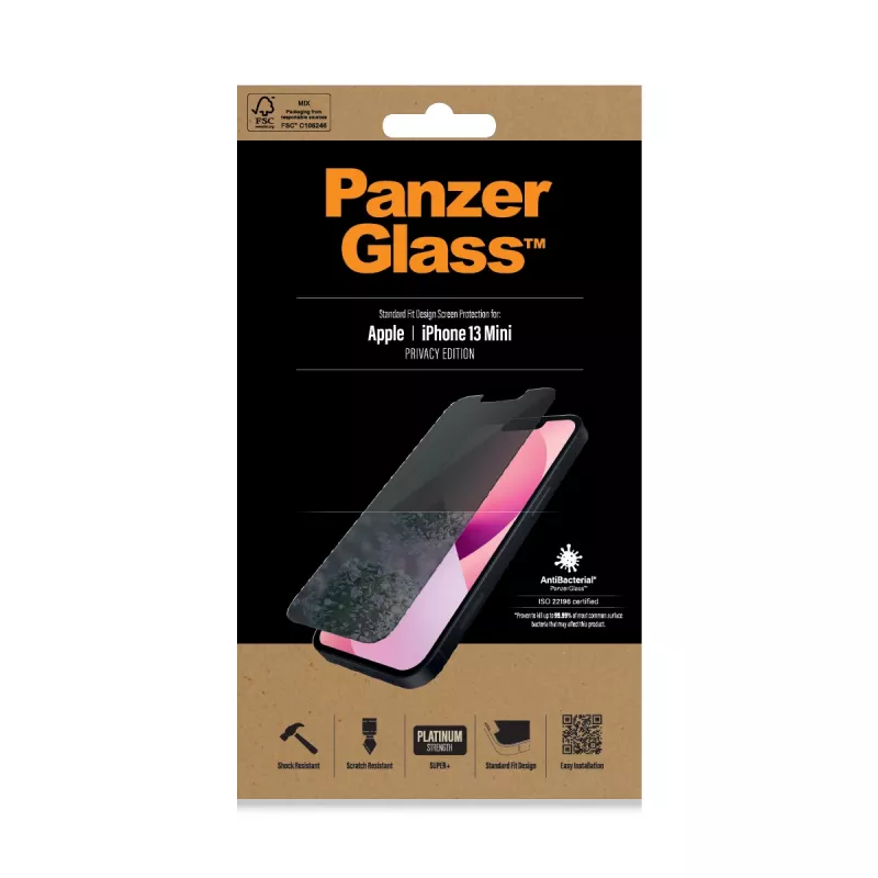 PanzerGlass ® privātuma ekrāna aizsargs iPhone 13 Mini | Standarta piemērotība