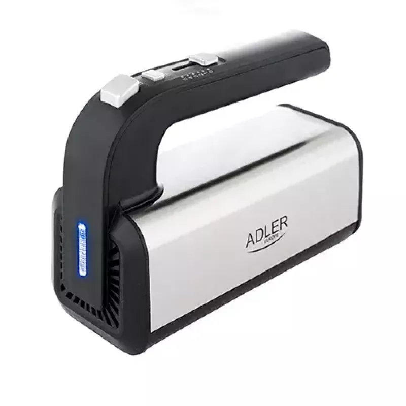 Rokas mikseris Adler AD 4225 — 5 ātrumi, turbo, 300 W, nerūsējošais/sudraba-melns, putotāji un mīklas āķi