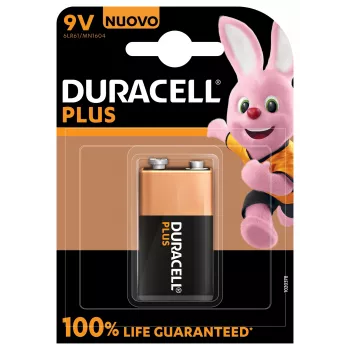 Vienreizlietojama baterija Duracell 9V Plus 100 Alkaline, 9 V, 1 gab.