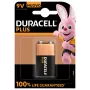 Vienreizlietojama baterija Duracell 9V Plus 100 Alkaline, 9 V, 1 gab.