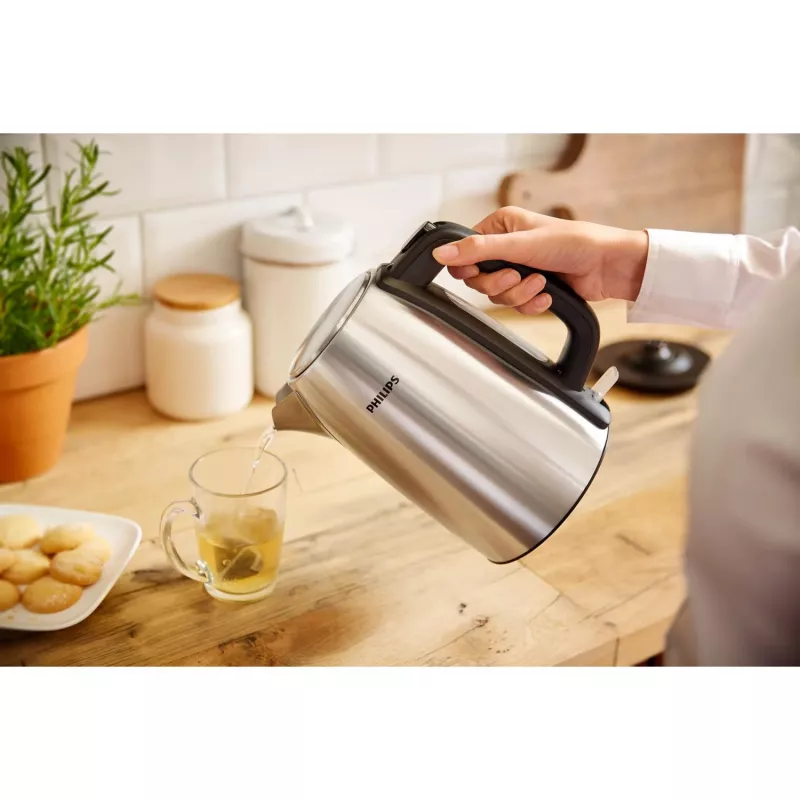 Philips Viva Collection HD9351/90 Tējkanna, 1.7 L, 2020 W, Metāls, Ūdens līmeņa indikators, Bezvadu, Filtrēšana