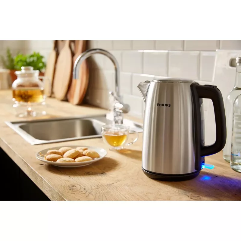 Philips Viva Collection HD9351/90 Tējkanna, 1.7 L, 2020 W, Metāls, Ūdens līmeņa indikators, Bezvadu, Filtrēšana