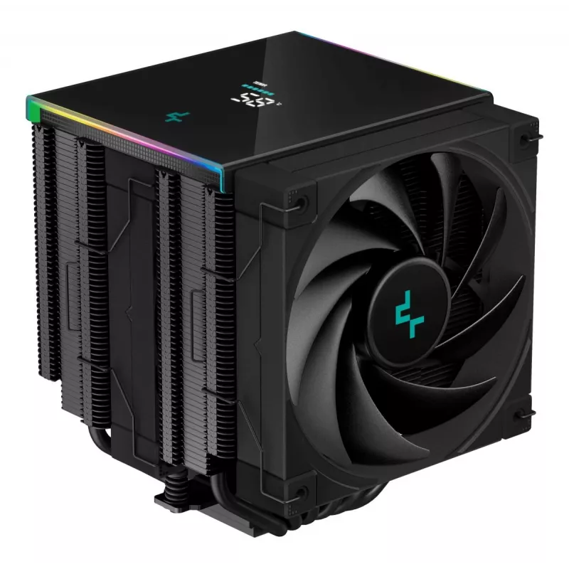 Gaisa dzesētājs DeepCool AK620 12 cm, divi 120 mm ventilatori, 6 siltuma caurules, TDP 260 W, PWM, FDB, augstums 160 mm, melns