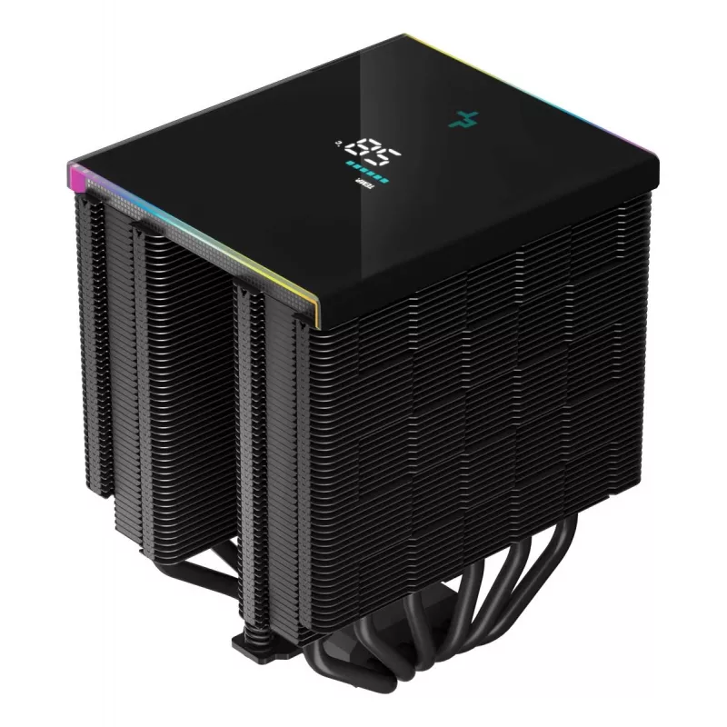 Gaisa dzesētājs DeepCool AK620 12 cm, divi 120 mm ventilatori, 6 siltuma caurules, TDP 260 W, PWM, FDB, augstums 160 mm, melns
