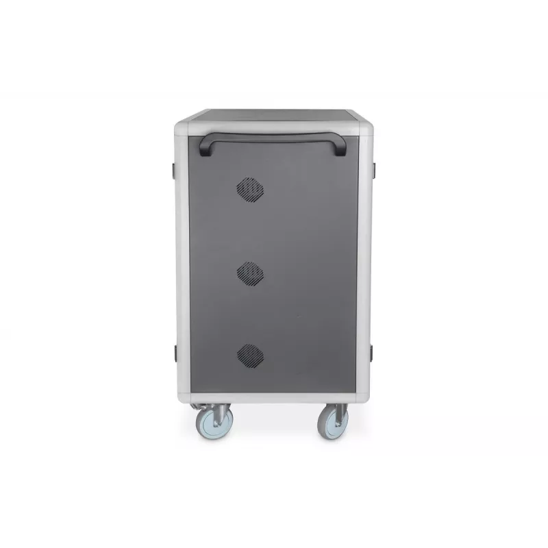 DIGITUS uzlādes ratiņi 30 uzlādes vietām, 15.6 inch, melns 1100 x 700 x 650 mm, iekļ. USB, PDU, ventilators