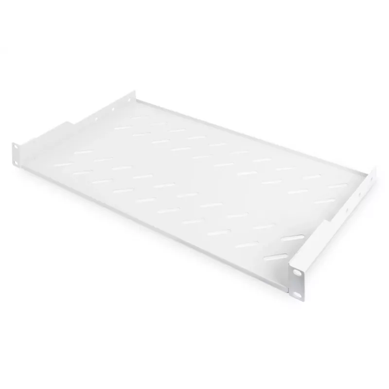 DIGITUS 1U plaukts fiksētai montāžai, perforēts, pelēks (RAL 7035), līdz 15 kg, 45x483x250 mm