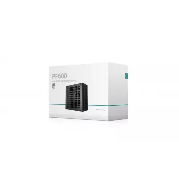 Barošanas bloks DeepCool PF600 600 W, ATX 2.4, 80 PLUS, 48 A uz +12V, 120 mm ventilators, nemodulārs