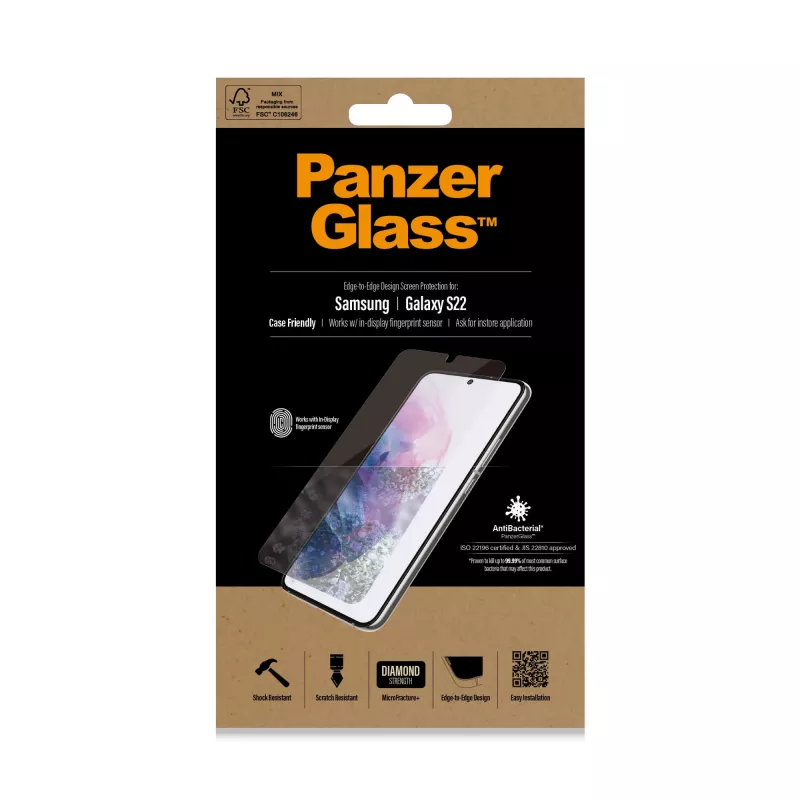 PanzerGlass ® UltraForce1 Samsung Galaxy S22 5G | Ekrāna aizsargs