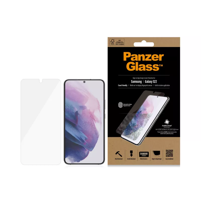 PanzerGlass ® UltraForce1 Samsung Galaxy S22 5G | Ekrāna aizsargs