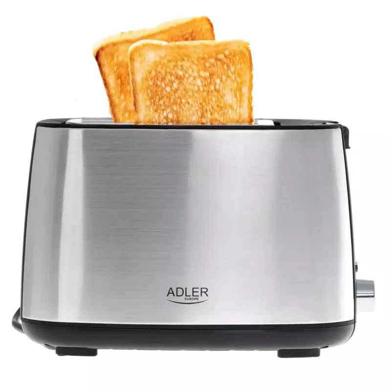 Toasteris Adler AD 3214, 2 šķēles, nerūsējošais tērauds, 900 W, 7 grauzdēšanas līmeņi, atkausēšana/uzsildīšana/automātiskā izslēgšanās