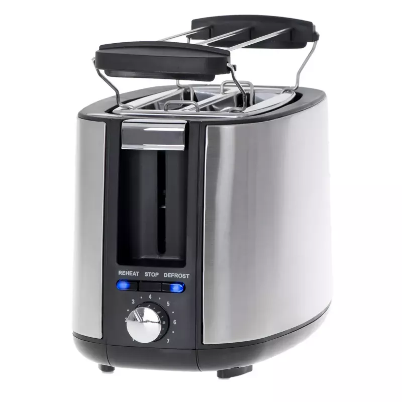 Toasteris Adler AD 3214, 2 šķēles, nerūsējošais tērauds, 900 W, 7 grauzdēšanas līmeņi, atkausēšana/uzsildīšana/automātiskā izslēgšanās