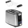 Toasteris Adler AD 3214, 2 šķēles, nerūsējošais tērauds, 900 W, 7 grauzdēšanas līmeņi, atkausēšana/uzsildīšana/automātiskā izslēgšanās