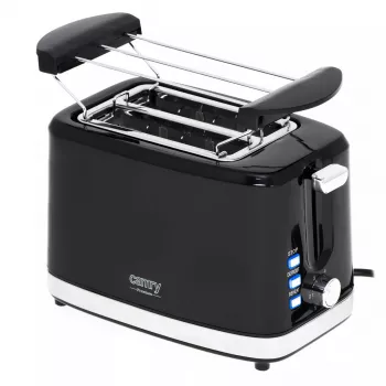 Tosteris Camry Premium CR 3218 2 šķēlēm 900 W melnā un sudraba krāsā