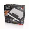 Kontaktgrils Adler AD 3052 taisnstūra tērauda/melns, 1200 W, režģa virsma, bloķējams vāks
