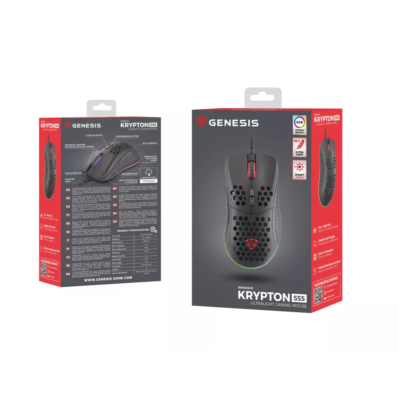 GENESIS Krypton 555 pele Spēlēm Labās rokas USB Type-A Optiskais 8000 DPI