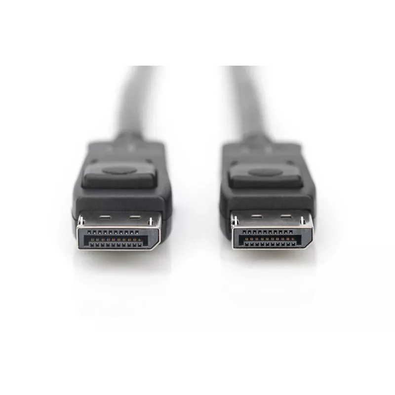 DIGITUS DisplayPort savienojuma kabelis, DP V/V, 3 m ar fiksatoru, Ultra HD 8K, vers. 1.3/1.4, melns