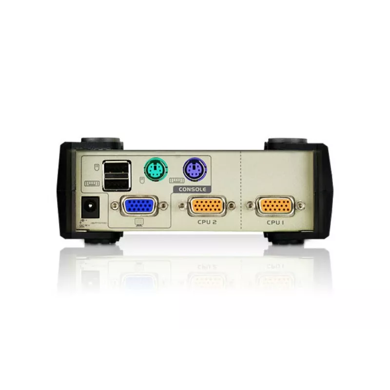 ATEN 2 portu USB - PS/2 VGA KVM slēdzis (iekļauti KVM kabeļi), 2048 x 1536 pikseļi, QXGA, 0,72 W, gaiši pelēks