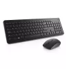 Bezvadu tastatūras un peles komplekts Dell KM3322W — pilna izmēra QWERTY, RF bezvadu, melns, biroja lietošanai