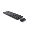 Bezvadu tastatūras un peles komplekts Dell KM3322W — pilna izmēra QWERTY, RF bezvadu, melns, biroja lietošanai