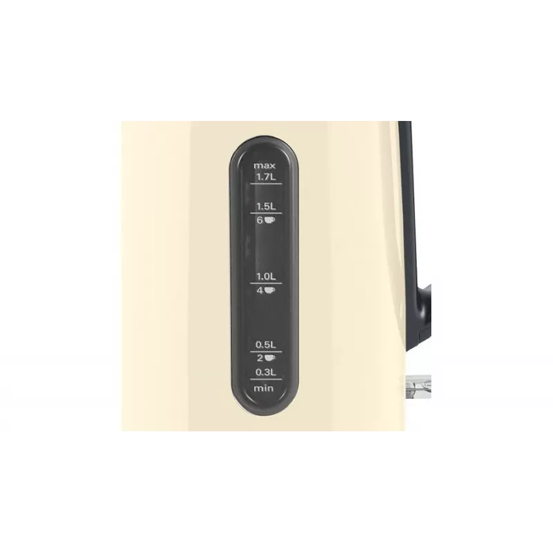 Elektriskā tējkanna Bosch TWK4P437 1,7 L, 2400 W, nerūsējošā tērauda korpuss, bezvada, bēša/melna