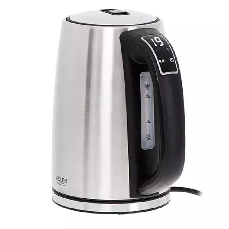 Elektriskā tējkanna Adler AD 1340 1,7 L 2200 W melna sudrabota