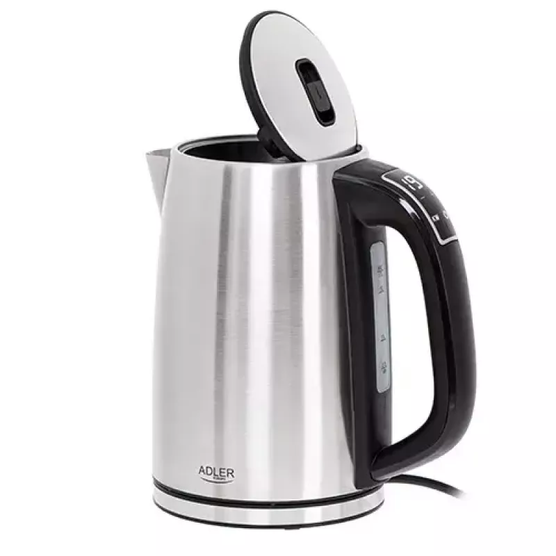 Elektriskā tējkanna Adler AD 1340 1,7 L 2200 W melna sudrabota