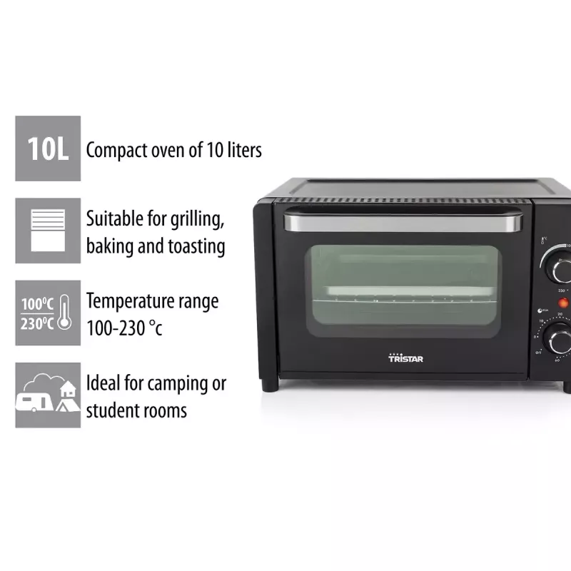 Mini krāsns Tristar OV-3615 10L 800W Melna Brīvi stāvoša