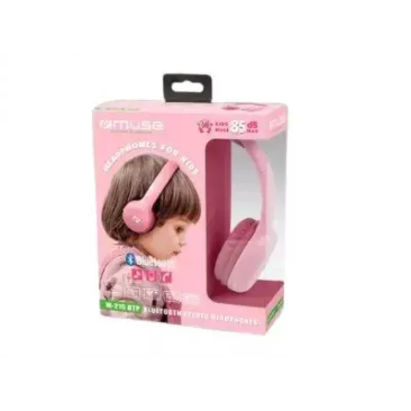 Bezvadu uz auss liekamas austiņas muse M-215 BTP, Bluetooth, galvas stīpa, 115 g, rozā