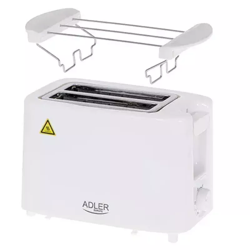 Tosteris Adler AD 3223 2 šķēles 750 W Balts