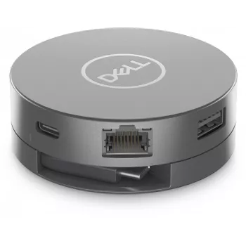 DELL 6-in-1 USB-C daudzportu adapteris - DA305, vadu, USB 3.2 Gen 2 (3.1 Gen 2) Type-C, 10,100,1000 Mbit/s, sudraba, 3840 x 2160 pikseļi, Dell